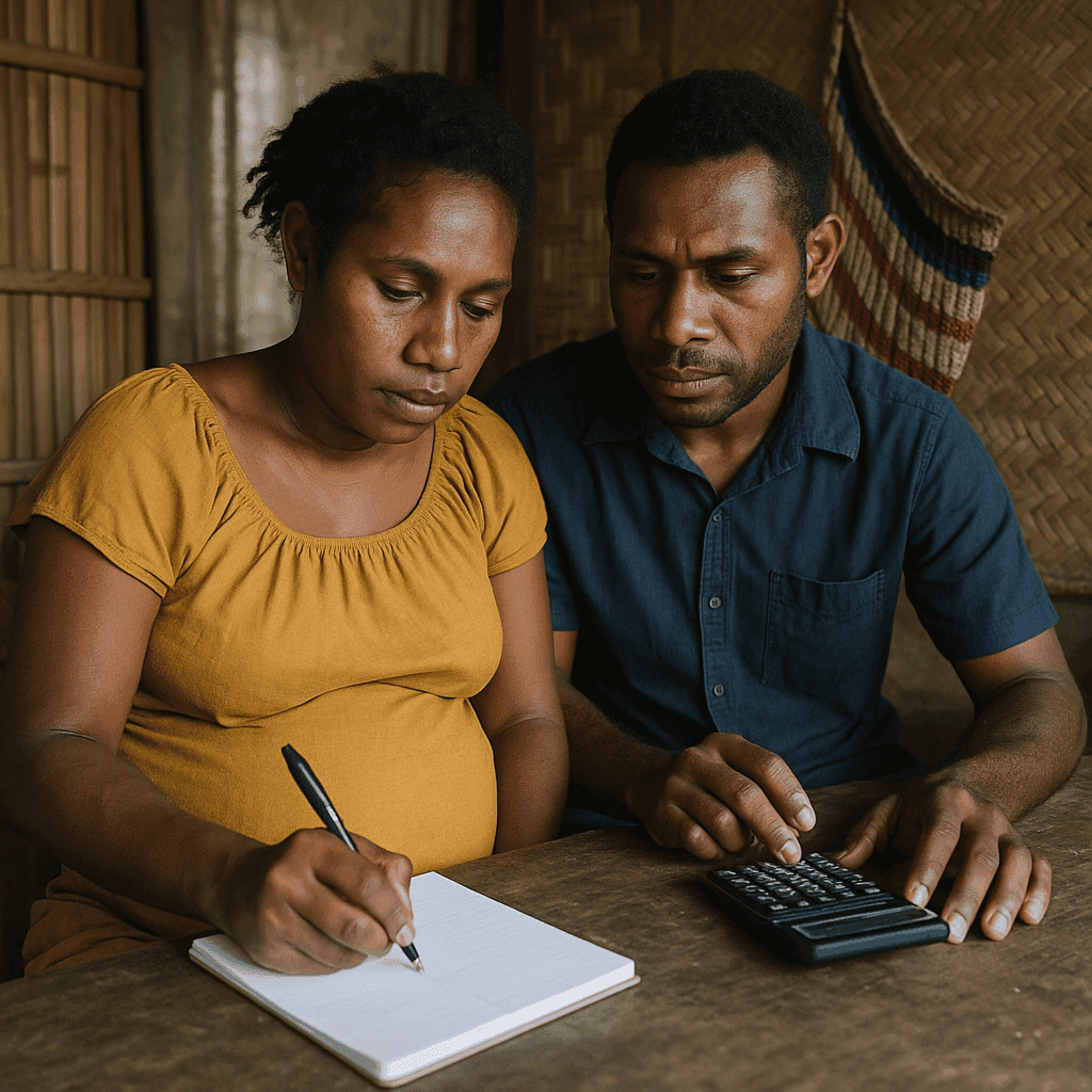A family planning their finances together